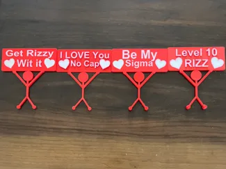 Valentines day love stick figure