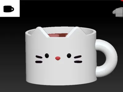 2CM diameter cat cup ornament