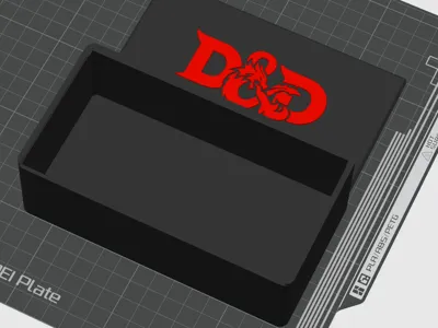 Dungeon and Dragons miniature and dice box
