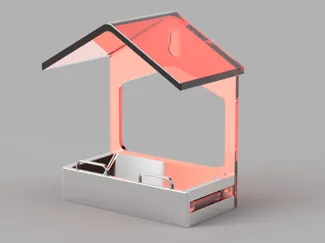 Bird feeder for the window with swappable tray