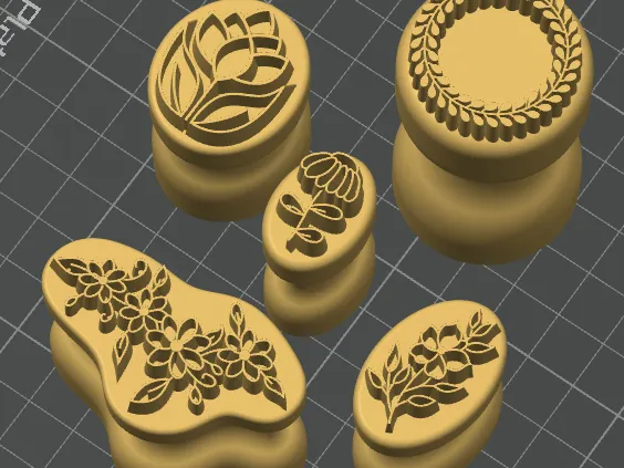 Set de 5 tampons floraux pour pâte polymère