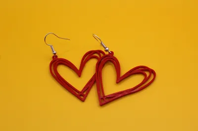 Sketched heart earrings