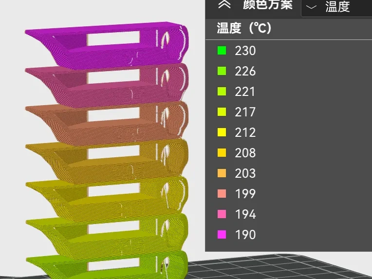 PLA温度测试塔_190°-230°_Nozzle+temperature+test