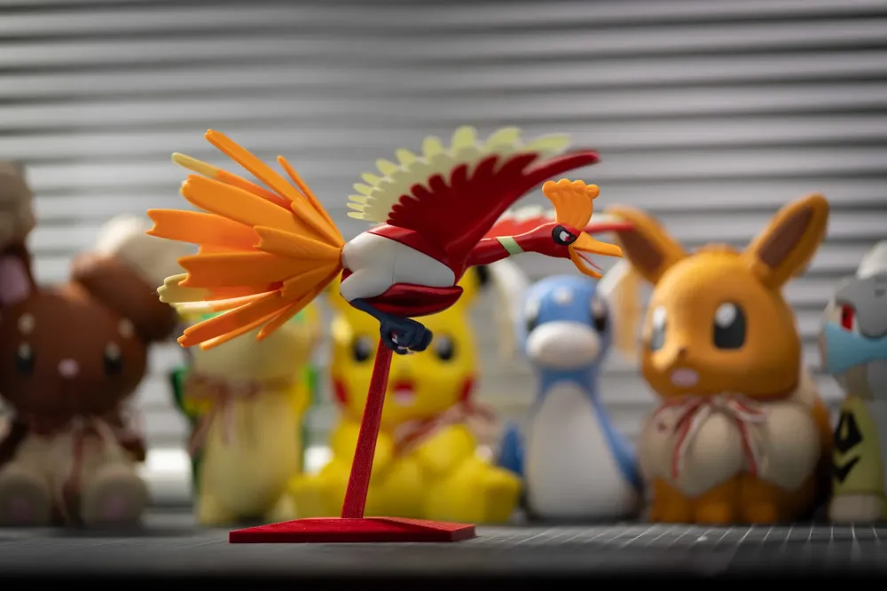 250 Ho-Oh Flying Pose Stand by Ikeda MakerWorld: Download Free 3D Models
