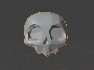 Cute low poly skull