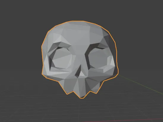 Cute low poly skull