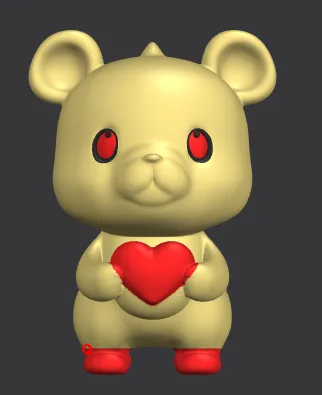 Cute teddy bear holding a heart