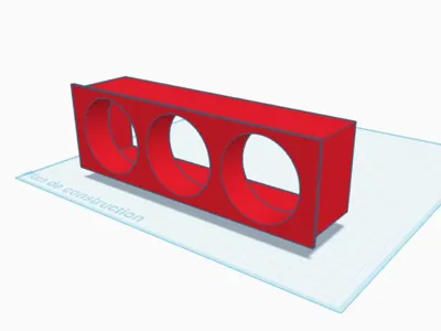 SUPPORT 1DIN POUR 3 MANOMETRES 52 MM