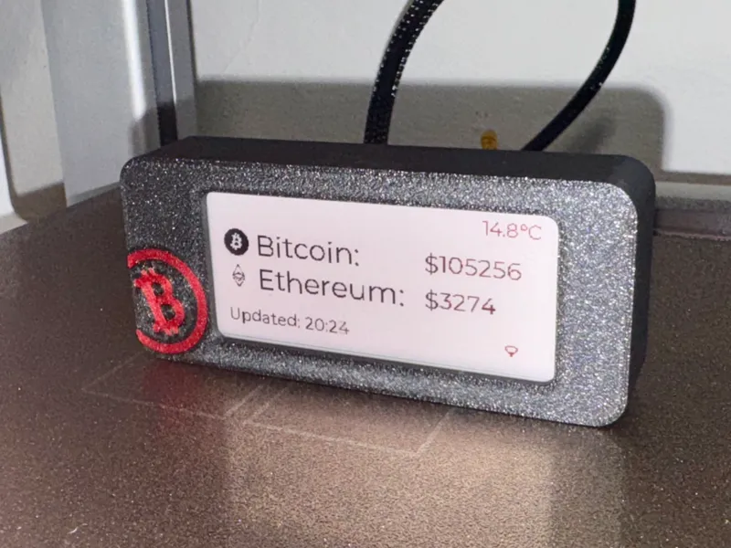 Crypto Ticker with ePaper Display (ESP32-C3) HA