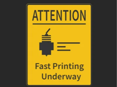 Fast printing sign.