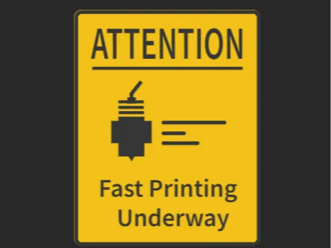 Fast printing sign.