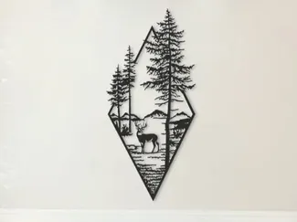 Deer in the Wood Wallart 2D