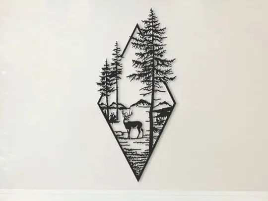 Deer in the Wood Wallart 2D