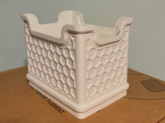 Stackable storage with hexagonal pattern on sides