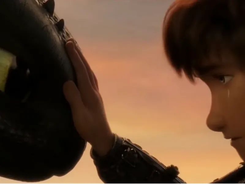 A Hiccup and Toothless lithophane from 3rd movie