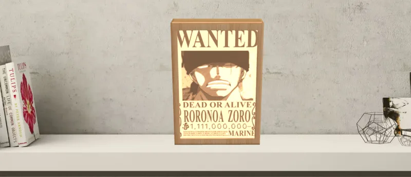 Roronoa Zoro Wanted Poster Lithophane
