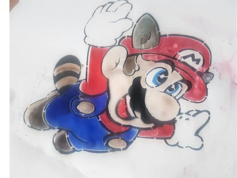 SUPER MARIO RACCOON 7 LAYERS COLOR STENCIL