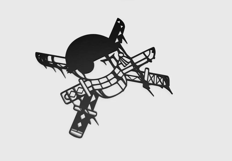 One Piece Roronoa Zoro Pirate Logo (Bloody Version