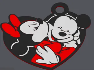 Mickey Minie Love keychain pendant