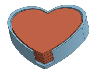 Heart Coaster and Coaster Holder
