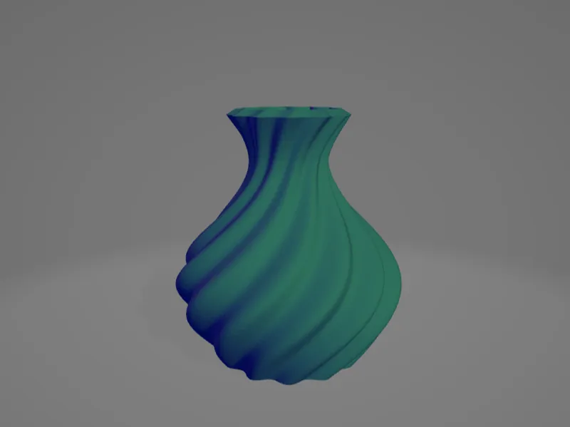 Modern Vase With Vertical Lines Large Curved