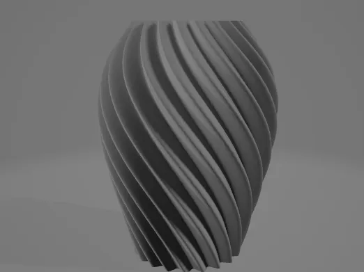 Modern Vase Decoration With Lines Curved Large Top
