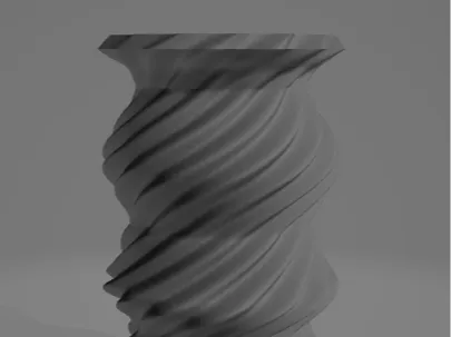 Modern Vase With Lines Curved + Multiple Wiggles.