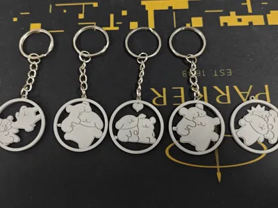 Wireframe Puppy Keychain