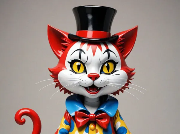 Sculpture chat psychédélique Nekomori