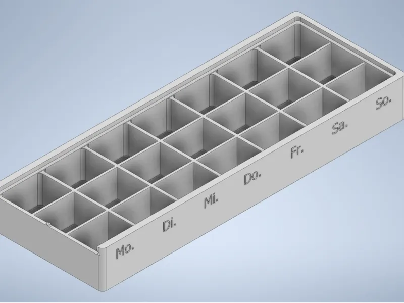 Tabletten-Organizer mit dreifacher Unterteilung