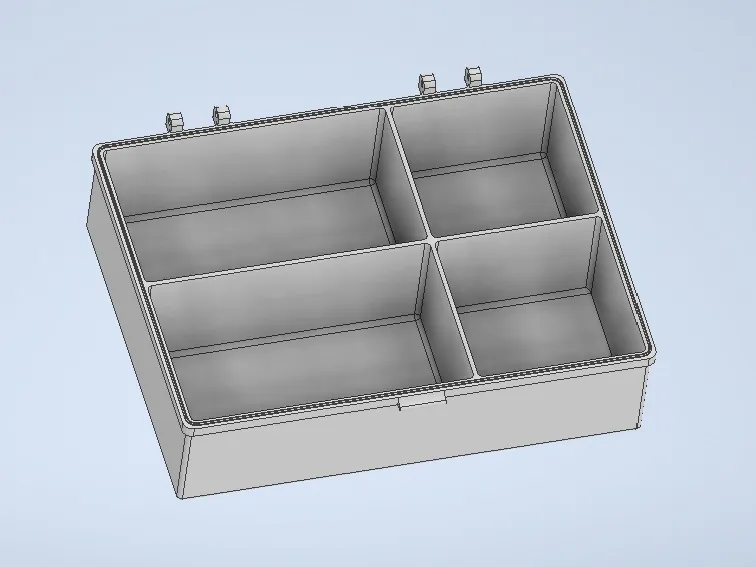 Aufbewahrungsbox mit Deckel und 4 Fächern