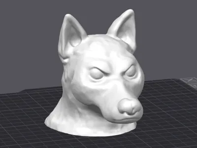 Furry Canine Head Mannequin / Bust