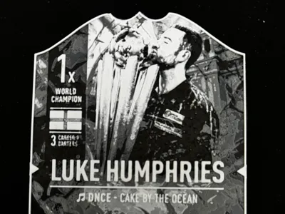 Luke Humphries Cool Hand Luke Dart Card Hueforged