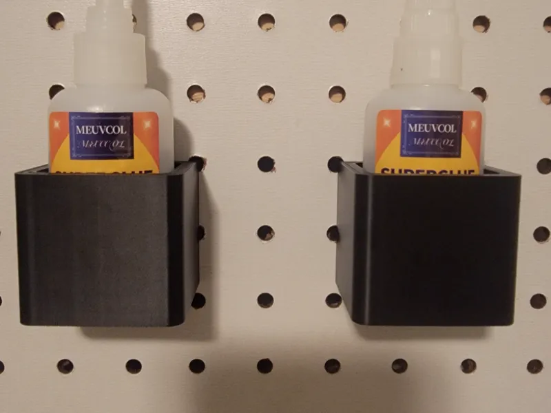 Peg board superglue holder 