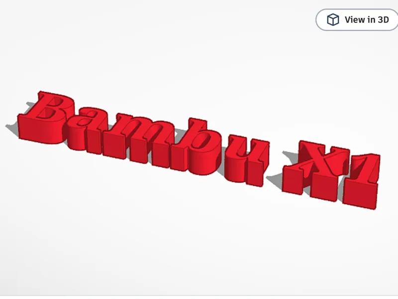 bambu x1 text to print