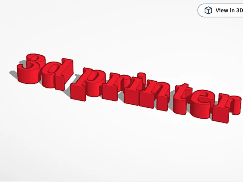 3d printer text to print