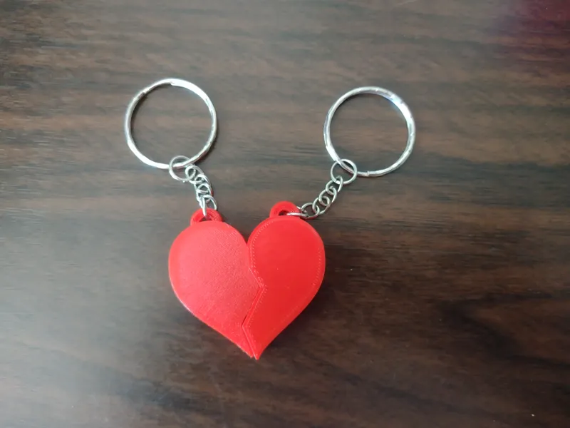 Double heart keychain