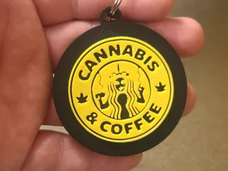 Cannabis and Coffee keychain with NFC