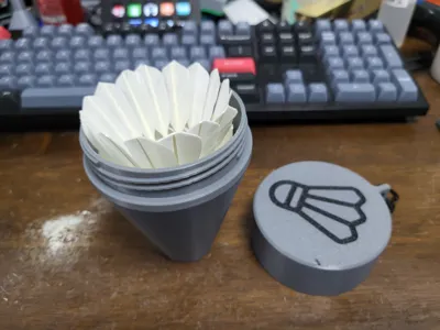 Storage for 2 shuttlecocks