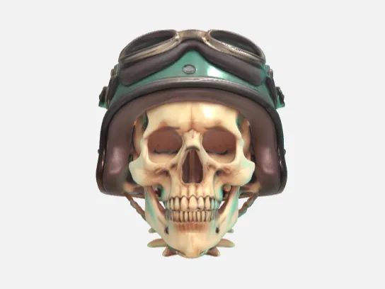 Totenkopf mit Helm - Skull with helmet