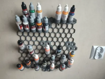 Hexagon Paint Rack 3D Print 