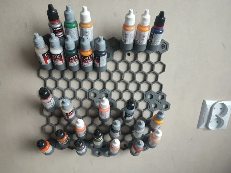 Hexagon Paint Rack 3D Print 