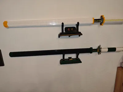 Demon Slayer Katana blocks shelf