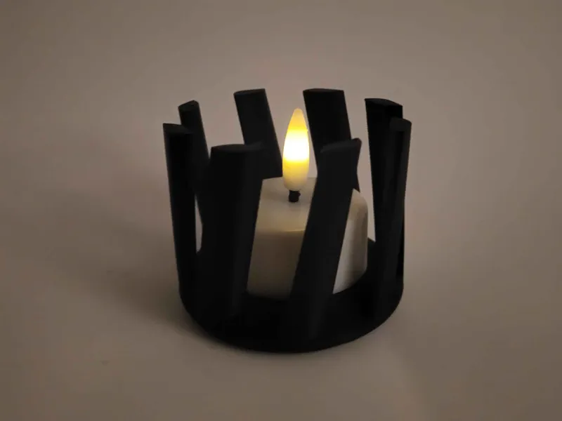 Swept tealight holder