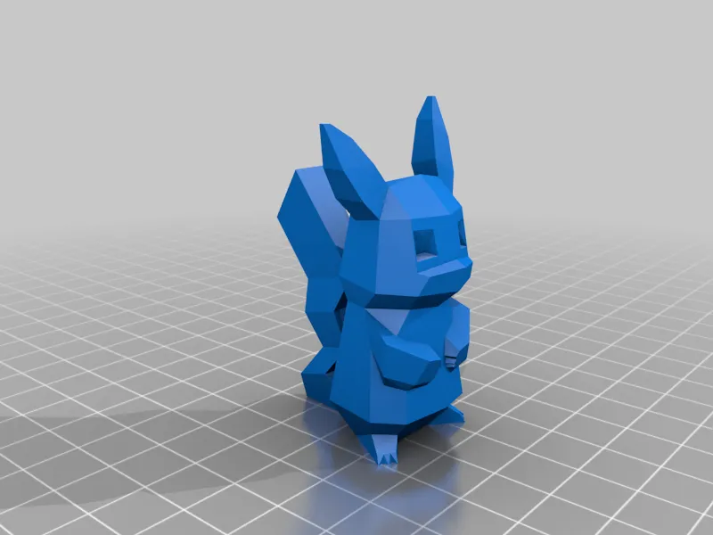 Low Poly Pikachu with strong tail