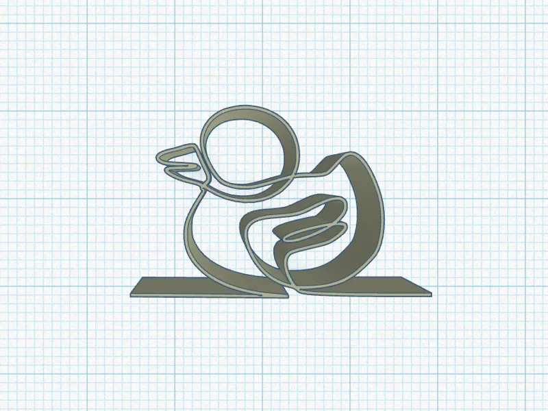 Minimalist Duck Sculpture – One Line Art Design