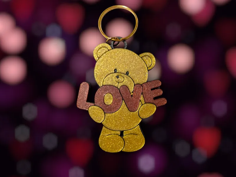Cute Bear with Love-Valentine's Day Keychain