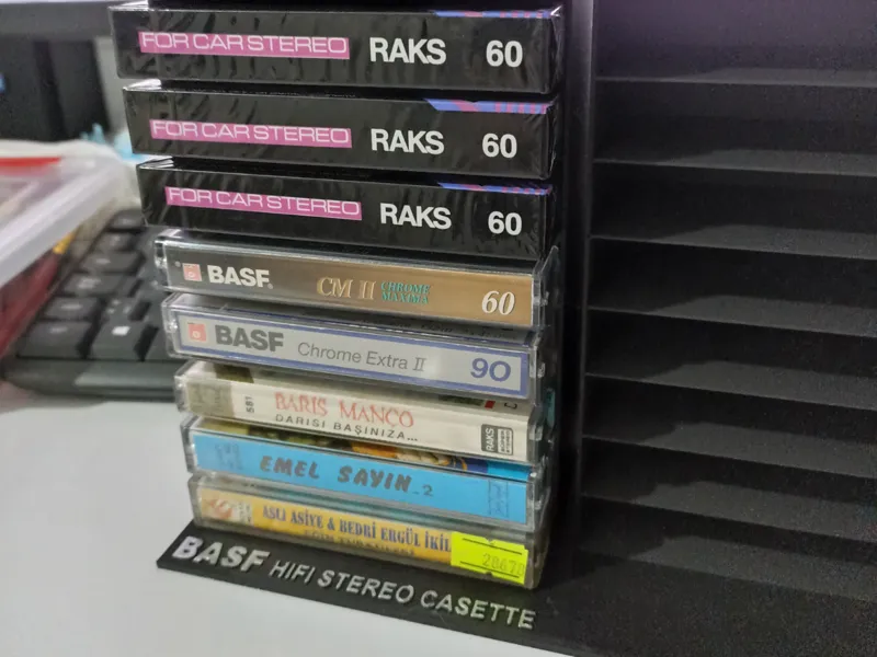 Cassette rack, cassette holder.