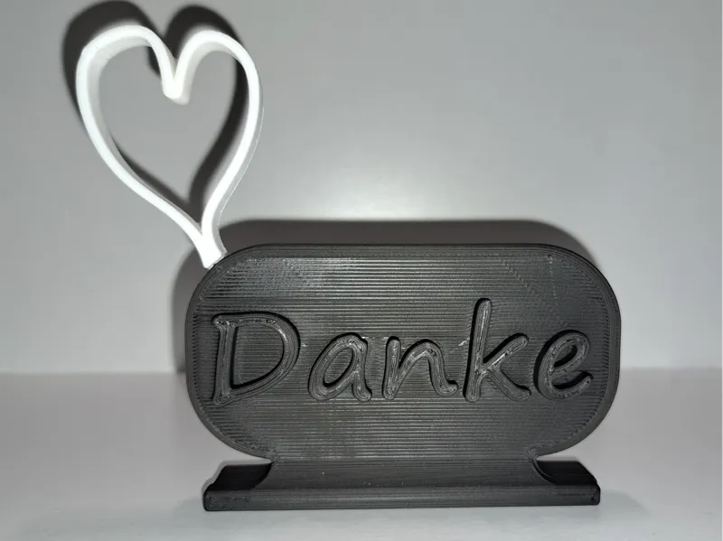 Danke-Schild mit Herz