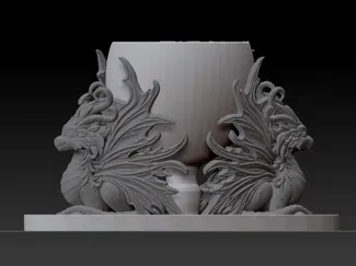 Duo Dragon Planter 
